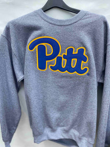 "Pitt" Embroidered Script Heavyweight Crewneck Sweatshirt - 5 Colors