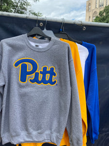 "Pitt" Embroidered Script Heavyweight Crewneck Sweatshirt - 5 Colors